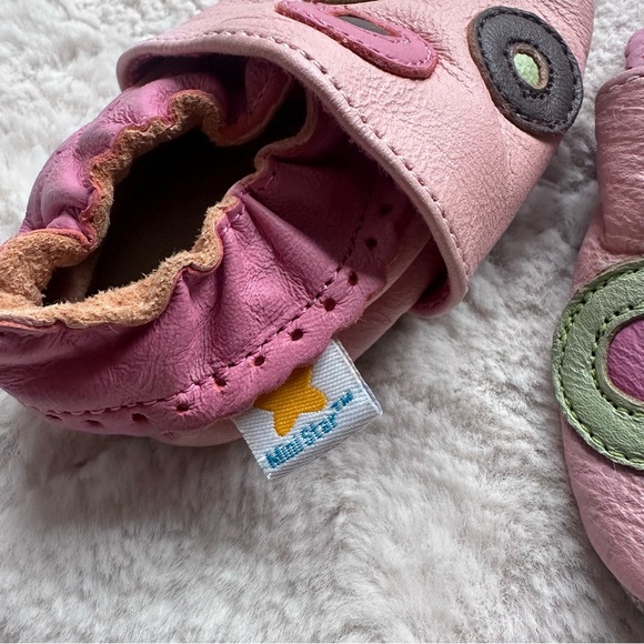 Mini Star | Pink Circles Leather Infant Shoes | Size Small (0-6M) - Picture 3 of 8